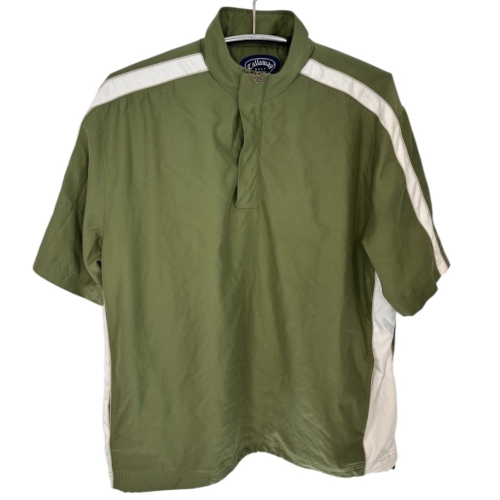Callaway Men's Olive and White Golf Quarter Zip Windbreaker Pullover Size Large